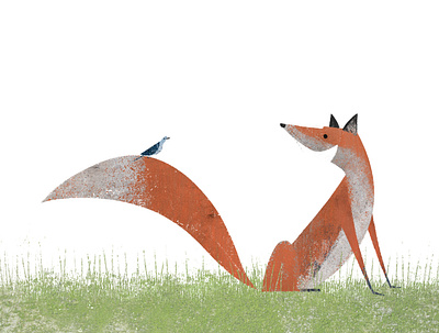 Here's the Story on the New Year ahead book illustration childrens book childrens book illustration cute fox illustration kidlit kidlitart picture book story textures