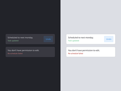 Daily UI — Flash Message 011 app dailyui dark mode design light mode mobile product design snackbar ui