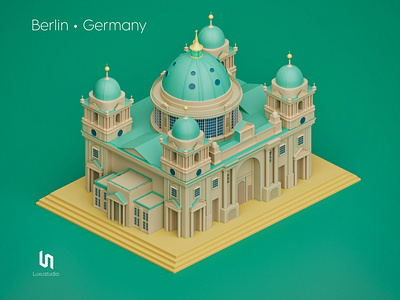 Berlin, Germany - 3D low-poly illustration