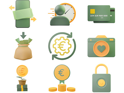 3D Icons - Fintech company