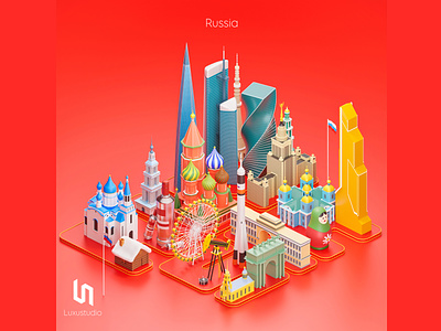 Russia - 3D Isometric illustration