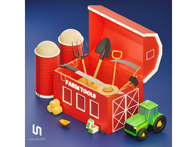 Farm Tools - 3D Illustration