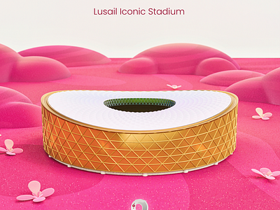 Lusail Iconic Stadium - FIFA World Cup 2022 3d 3d art blender building december design football illustration november parametric pink soccer sport stadium stylized