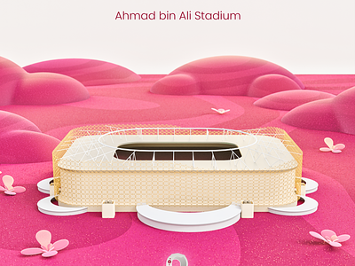 Ahmad bin Ali Stadium - FIFA World Cup 2022 3d 3d art blender design east flower football illustration match parametric pink qatar soccer trophy