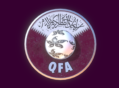 Qatar national team – 3D badge 3d 3d art asia badge blender branding design fifa football illustration logo substance painter