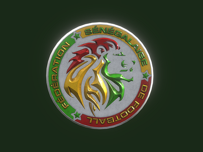 Senegal national team – 3D badge 3d 3d art africa blender branding design football illustration logo shield sport