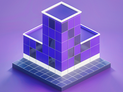 Isometric low-poly building