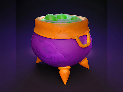 Witch cauldron - Halloween clay asset