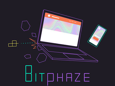 BitPhaze branding logo vector wireframe