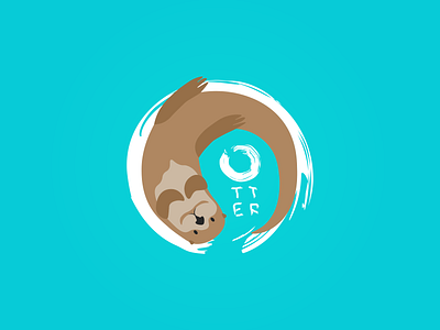 Otter illustration logo vector