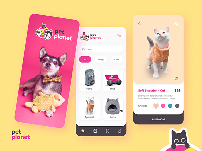 Pet Planet app pet store ui