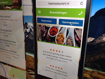 Responsive view restaurant template