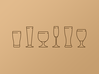 Beer glasses beer glass icon lines