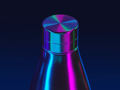 Iridescent Bottle 3d animation blender bottle branding concept illustration key visual stills