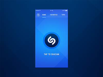 Shazam redesign concept app blue concept crelcreation phone redesign shazam ui ux