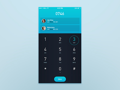 Day 20 - Dial Pad app call contact friends keyboard keypad list number pad ui ux