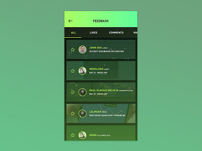 Day 23 - Feedback page app comment concept feedback like ui ux watch