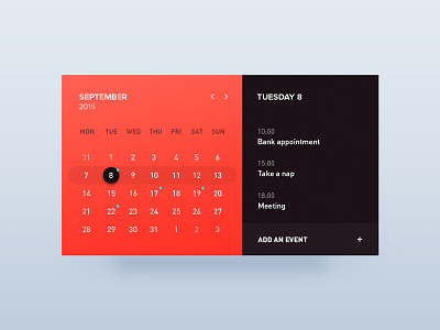 Day 29 - Calendar app calendar card event ui ux window