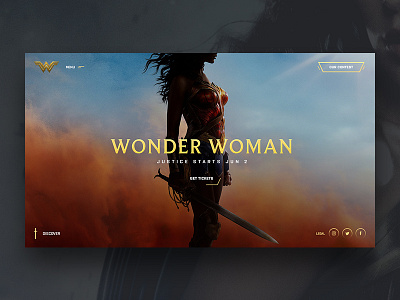 Wonder Woman concept - WIP art direction comics dc film homepage landing movie trailer ui ux woman wonder