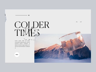 Colder times 3d art direction c4d experiment ice motion refraction ui ux visual