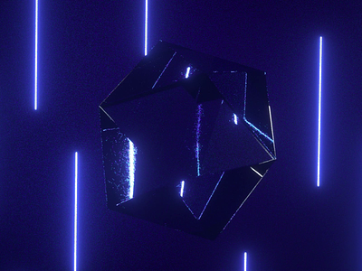 Future 3d abstract c4d concept dark form glow octane reflection refraction