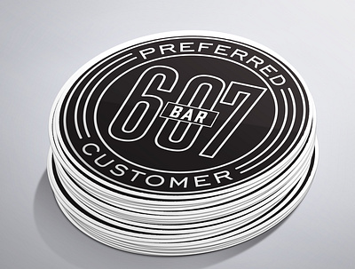 Preferred customer stickers black branding design logo white