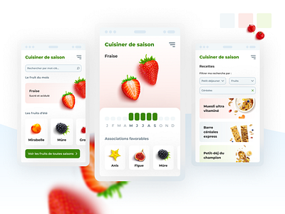 Cuisiner de saison branding design mobile app ui ui ux webdesign