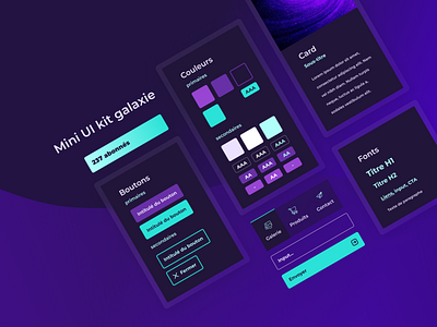 Mini kit UI galaxie branding design mobile app ui ui ux ui kit webdesign