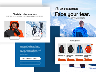 Black Mountain 4 - Ski shop branding design ui ux webdesign