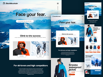 Black Mountain 1 - Ski shop branding design ui ui ux webdesign