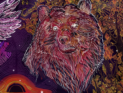 Spacial Bear's Soul art colors digitalart illustration