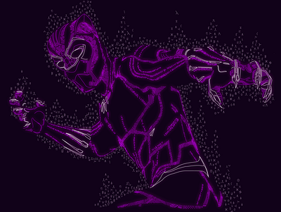 Black Panther Fanart afrofuturism colors fanart gestalt illustration neon