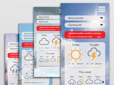 Mobile Weather UI graphic design ui vector weather web design