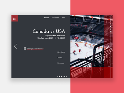 Ice-hockey match booking animation booking branding challenege daily daily ui challenge design figma ui web