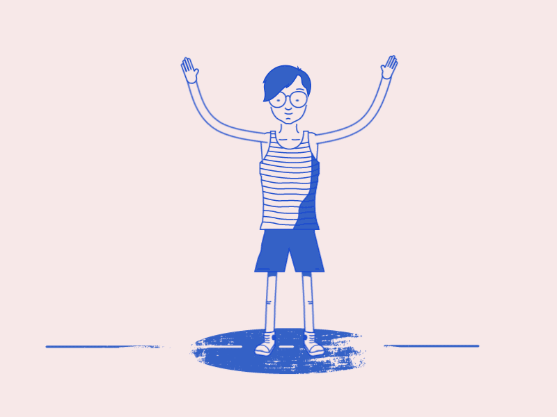 Thanks for passing the ball! animation ball basketball blue character dribbble gif illustration invite jump
