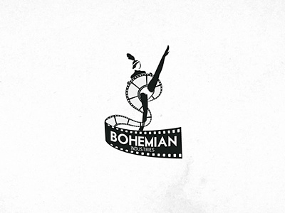 Logo for Movie Company cabaret dancer film flat illustration logo movie vintage