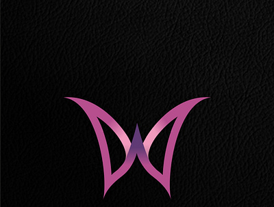 Pink and purple fill 🦋butterfly logo that forms 'W'