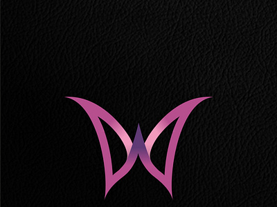 Pink and purple fill 🦋butterfly logo that forms 'W'