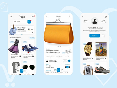 Fashion e-commerce platform app design illustration ui