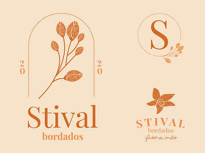 Brand Stival Bordados branding design flat illustration illustrator logo minimal vector