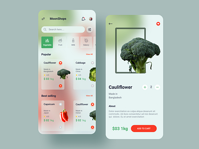 vegetables apps dribbble best shot graphicdesign interaction iphone mobile app motion trend ui uidesign ux