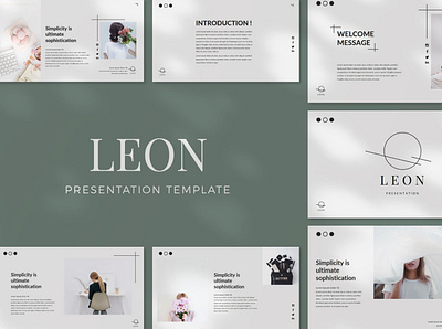 Leon Presentation Template business creative elegant fashion googleslides interior keynote minimal minimalist plant powerpoint presentation simple