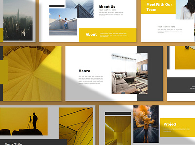 Hanzo Presentation Template advertising agency clean creative marketing minimal photography pitch portfolio presentation simple yellow