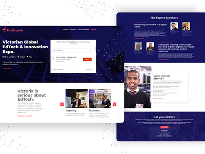 EdTech landing page design & development adobe xd blue design design divi edtech education landing page landing page design