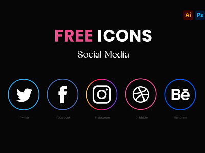 Free Social Media icons branding business card business card mockup card design free freeicons graphic design illustration logo mockup ui vector