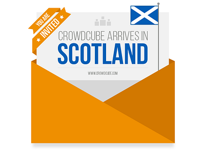 We are in Scotland! envelope invite scotland