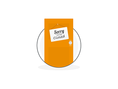 Sorry we are closed door finished illustration