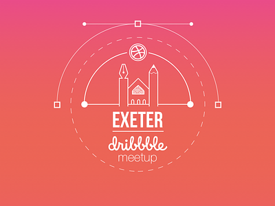 Exeter Dribbble Meetup cathedral designers devon exeter gradient meetup pencil vector