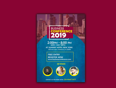 Business Conference Flyer Design a4 flyer branding business business conference catalog conference corporate flyer design dl flyer flat illustration logo marketing minimal poster presentation professional design template design ui