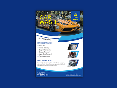 Car Wash/ Fresh Flyer Design a4 flyer branding business car cleaning car repair car service car wash catalog cleaning clear corporate creative design dl flyer flat design flyer flyer design logo marketing presentation